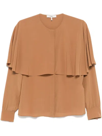 Chloé Layered Shirt In Brown