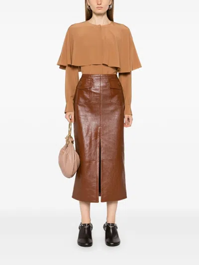 Chloé Layered Shirt In Brown