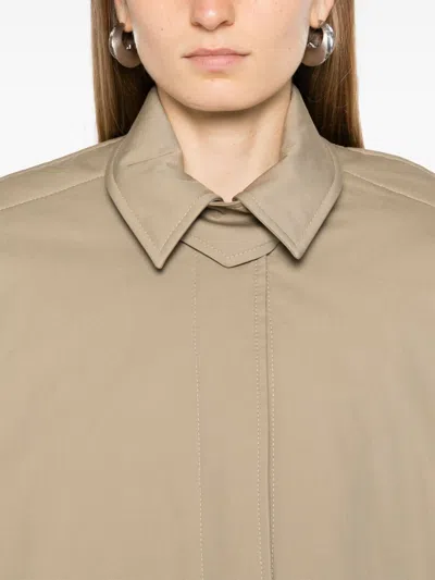 Chloé Cropped Gabardine Cape In Neutrals