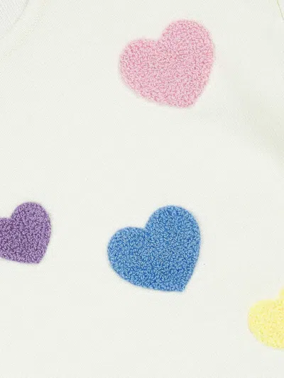 Lapin House Heart-embroidered Jersey Sweatshirt In White