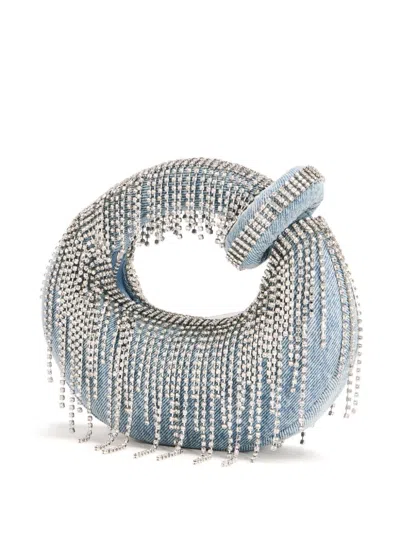 Jw Pei Abacus Embellished Denim Top Handle Bag In Blue