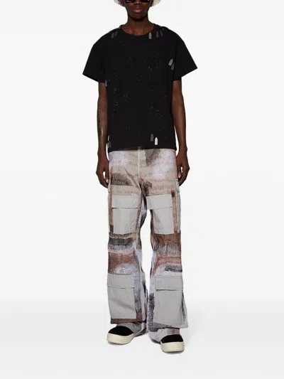 Who Decides War Gray Darning Cargo Pants In Grey