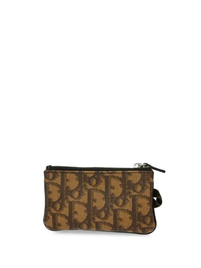 Pre-owned Dior 2005 Romantic Trotter Coin Purse In Brown