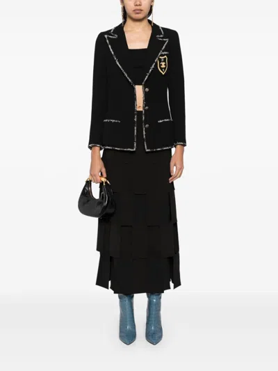 Pre-owned Chanel 2005 Emblem Single-breasted Blazer In Black