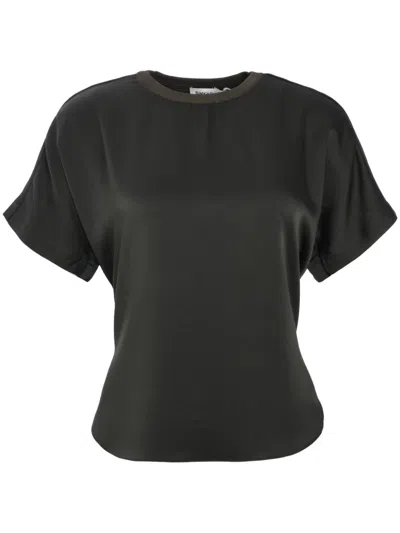 Simkhai Addy Knit Back T-shirt In Black In Green