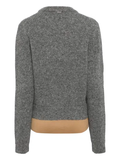 System Shirt Layered Knit Top In Grey