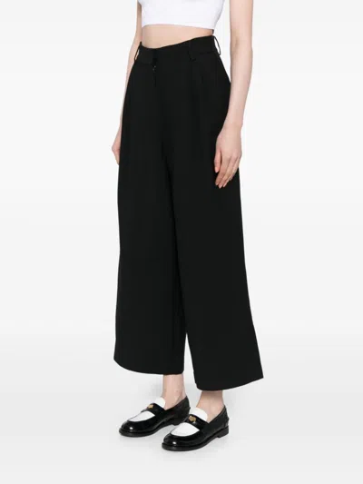 Shop Edward Achour Paris Straight-leg Wool-silk Blend Trousers In Black