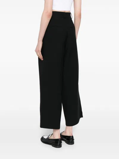 Shop Edward Achour Paris Straight-leg Wool-silk Blend Trousers In Black