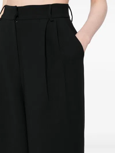 Edward Achour Paris Straight-leg Wool-silk Blend Trousers In Black