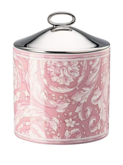 Versace Large Barocco Porcelain Box In Pink