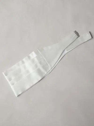 Shop Brunello Cucinelli Satin Cummerbund In White