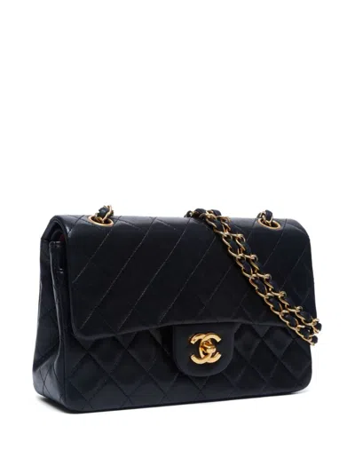 Pre-owned Chanel 1989-1991 Small Classic Flap Shoulder Bag In Black