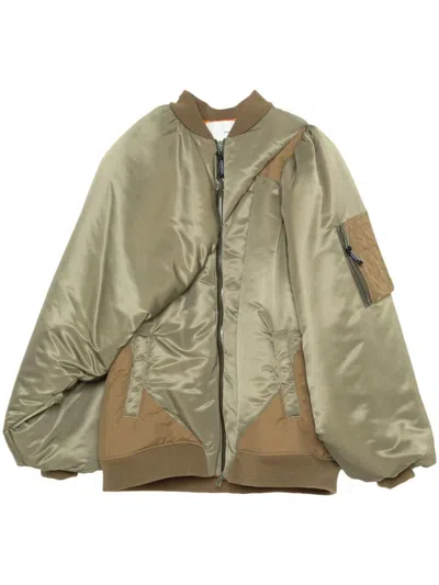 Shop Yoshiokubo Satin-finish Jacket In Green