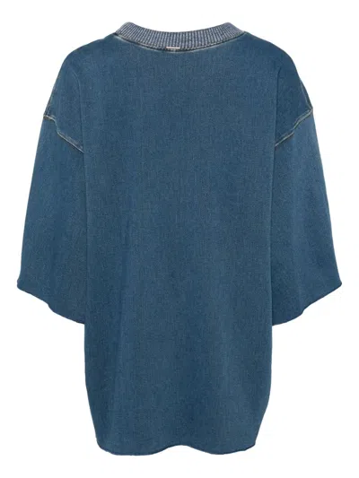 System Denim Jersey Top In Blue