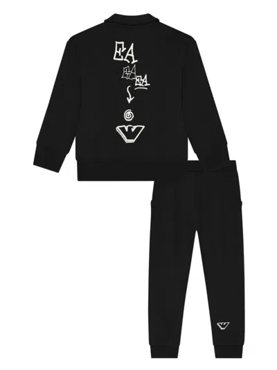 Emporio Armani Logo Tracksuit Set In Black