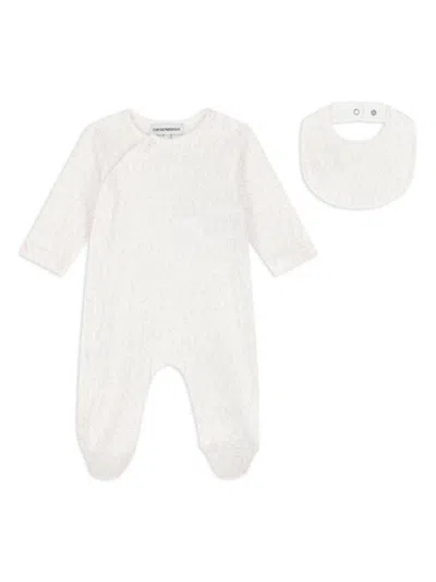 Emporio Armani Logo-print Babygrow Set In White