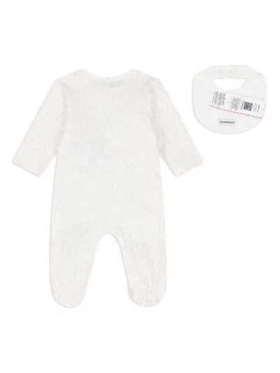 Emporio Armani Logo-print Babygrow Set In White