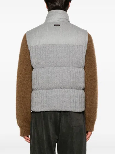 Peserico Virgin-wool Gilet In Grey
