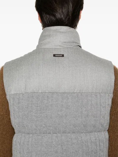 Peserico Virgin-wool Gilet In Grey