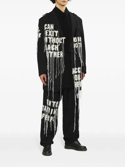Yohji Yamamoto Embroidered Blazer In Black