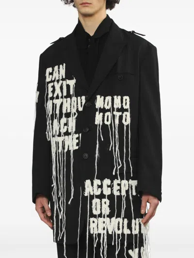 Yohji Yamamoto Embroidered Blazer In Black