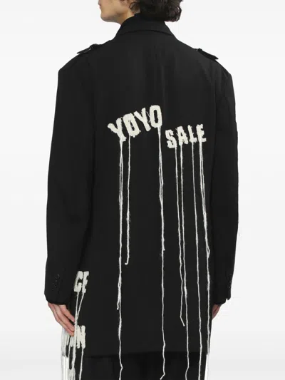 Yohji Yamamoto Embroidered Blazer In Black
