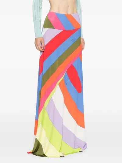 Pucci Jersey Satin Skirt In Purple