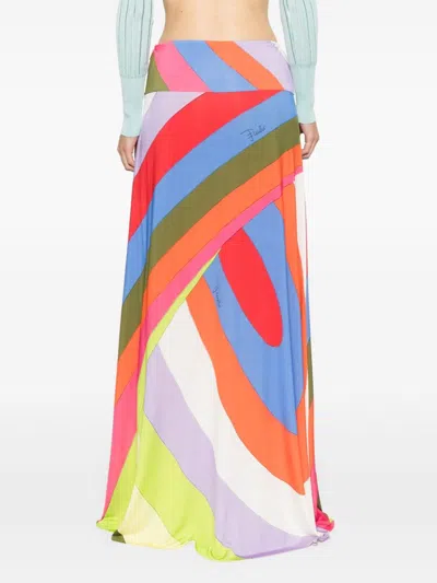 Pucci Jersey Satin Skirt In Purple