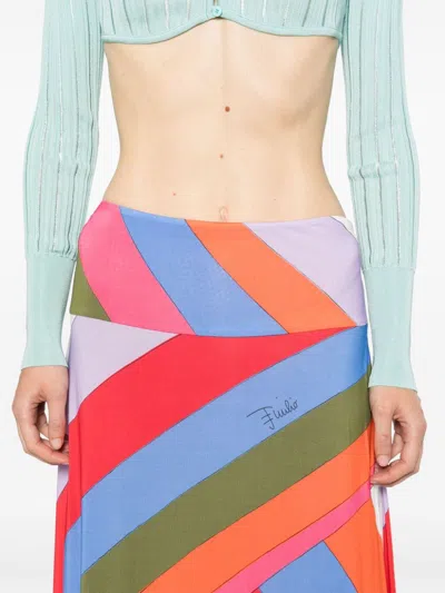 Pucci Jersey Satin Skirt In Purple
