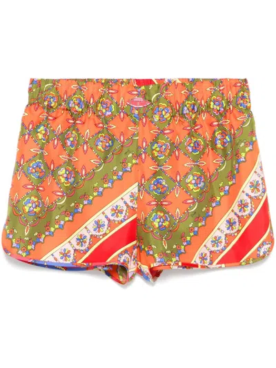 Pucci Seidenshorts Mit Festa-print In Green