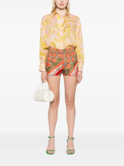 Pucci Seidenshorts Mit Festa-print In Green