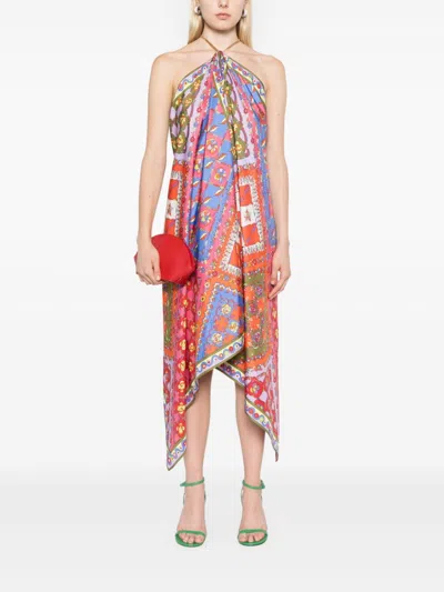 Pucci Midikleid Aus Seide Mit Festa-print In Orange