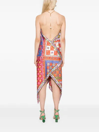 Pucci Midikleid Aus Seide Mit Festa-print In Orange