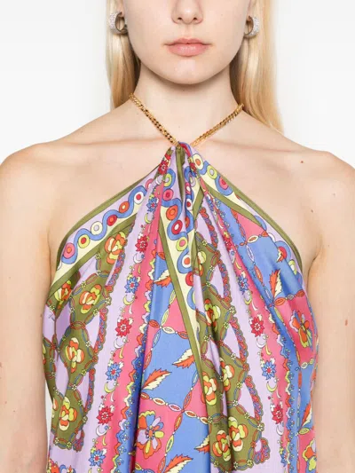Pucci Midikleid Aus Seide Mit Festa-print In Orange