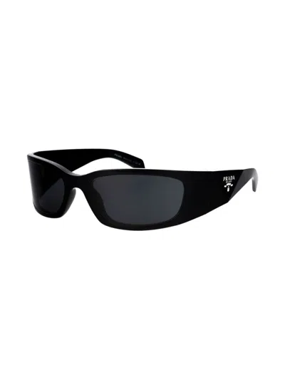 Shop Prada Shield Sunglasses In Black