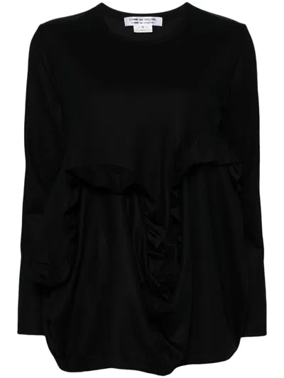 Comme Des Garçons Ruffle T-shirt In Black