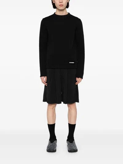 Jil Sander + Texture Long-sleeves T-shirt In Black