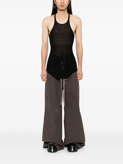 Rick Owens Wide-leg Trousers With Drawstring In Brown