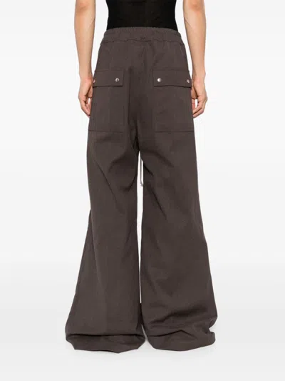 Rick Owens Wide-leg Trousers With Drawstring In Brown