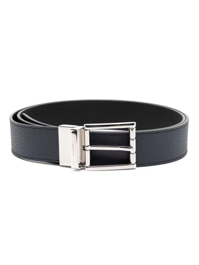 Bally Astory Reversible And Adjustable Leather Belt In Blue