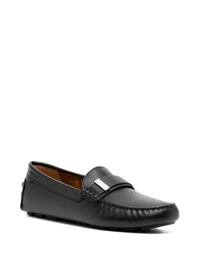 Bally Man Loafers Black Size 9 Cow Leather In Black