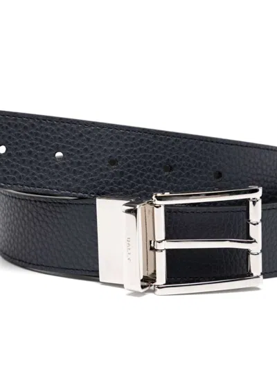 Bally Astory Reversible And Adjustable Leather Belt In Blue