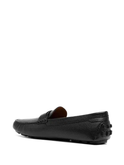 Bally Man Loafers Black Size 9 Cow Leather In Black