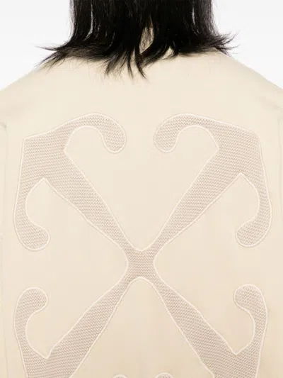 Off-white Logo-print Cotton Sweatshirt In Neutral