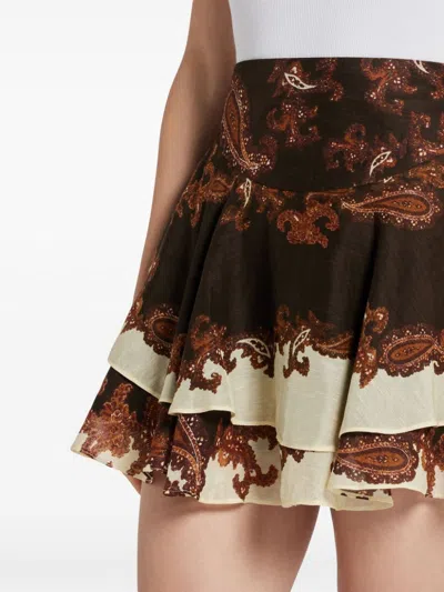 Hemant & Nandita Paisley-print Mini Skirt In Brown
