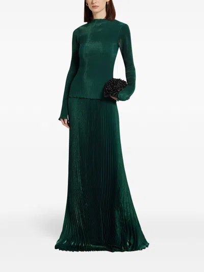 L'idée Pleated Maxi Skirt In Green