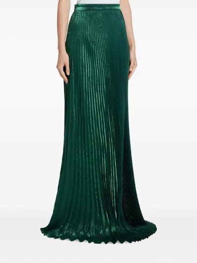 L'idée Pleated Maxi Skirt In Green