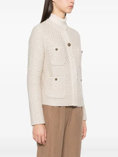 Shop Bruno Manetti Waffle-knit Jacket In Neutrals