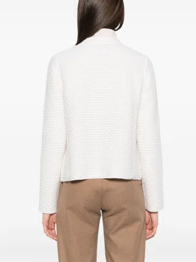 Bruno Manetti Waffle-knit Jacket In White