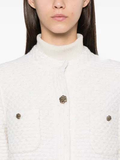 Bruno Manetti Waffle-knit Jacket In White